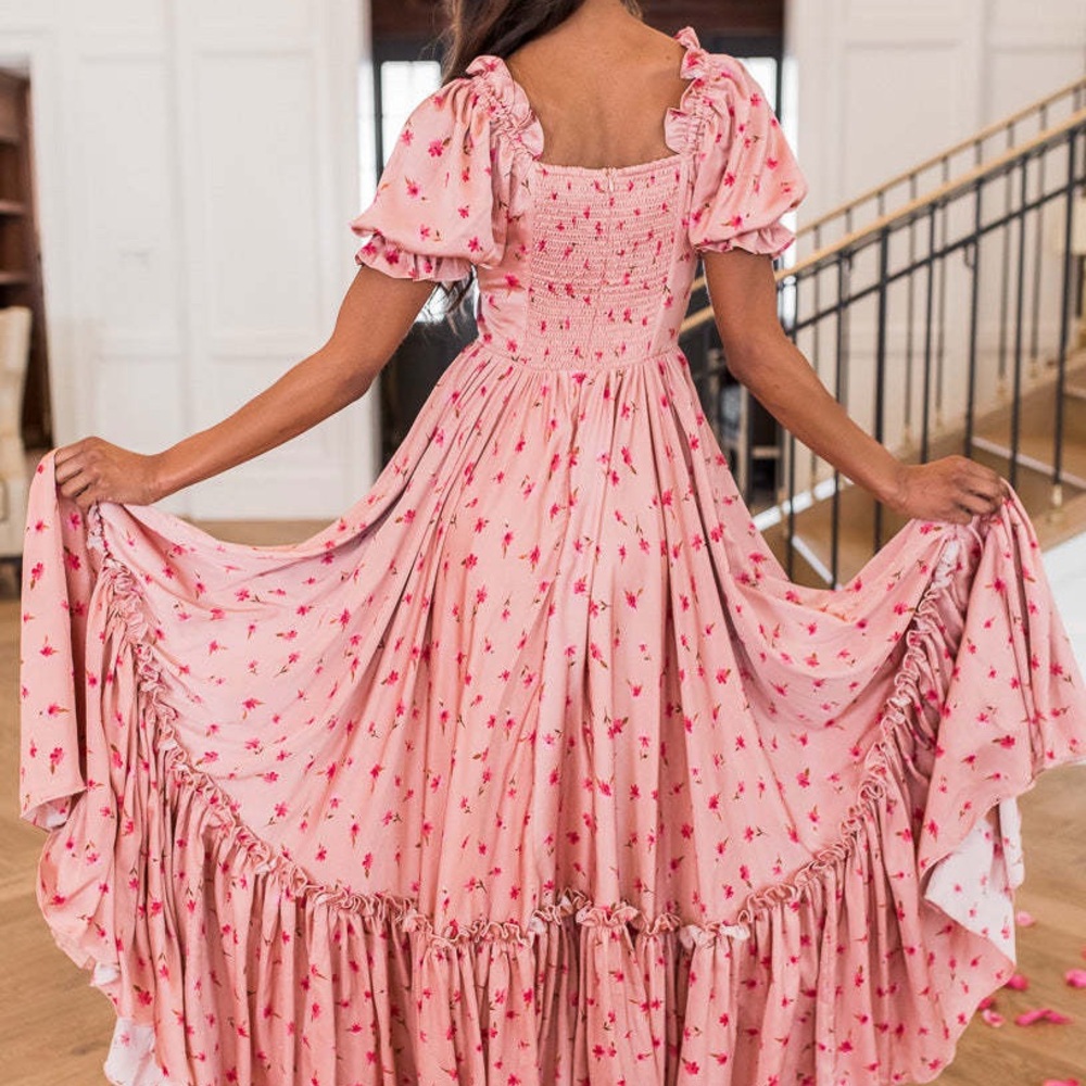 Ivy City Co Wonderland Maxi Dress in Pink Daisy - Picture 3 of 13